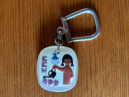 RARE French made BOURBON acrylic vintage keychain EEM Novelty Lefort Opuno