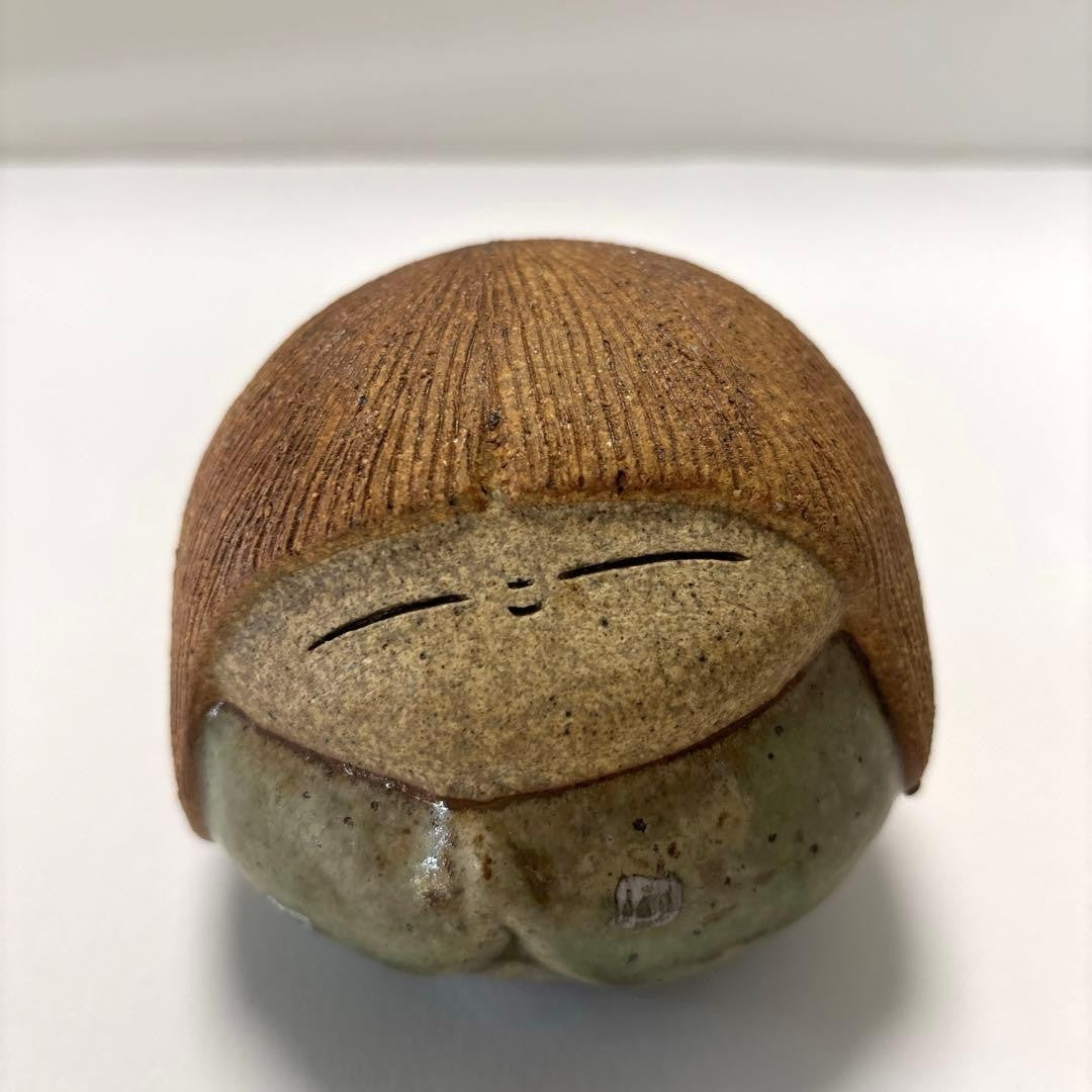 Antique ceramic doll, ceramic kokeshi, artist doll, retro kimono, child