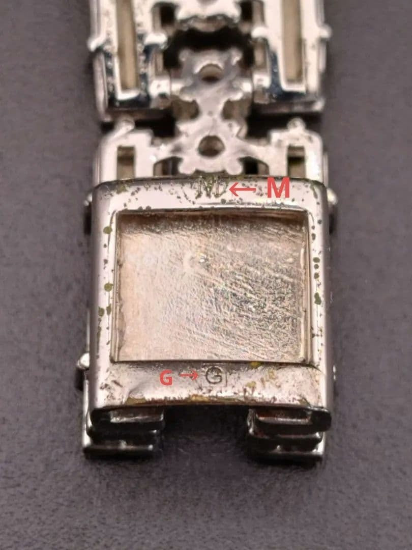 Authentic GUCCI Crystal GG Web Bracelet Silver Tone Vintage Rare Jewelry Italy