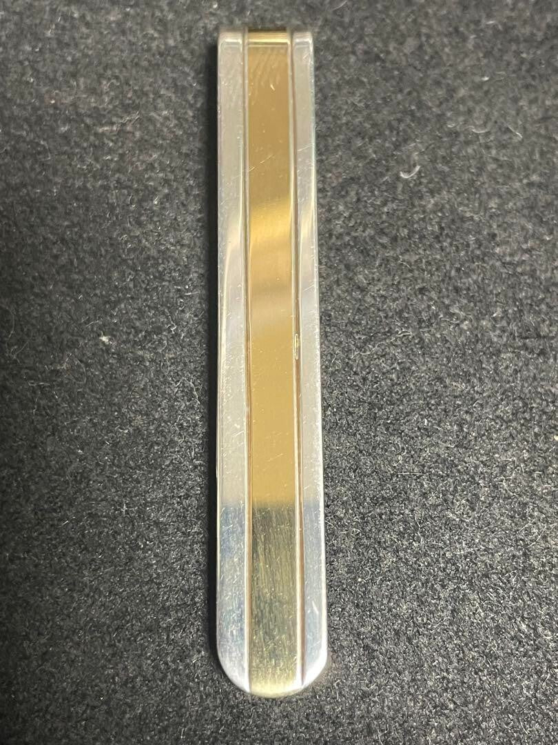 Tiffany & Co. Gold Tie Clip Bar Money Bill Wallet Holder 18K YG（AU750）