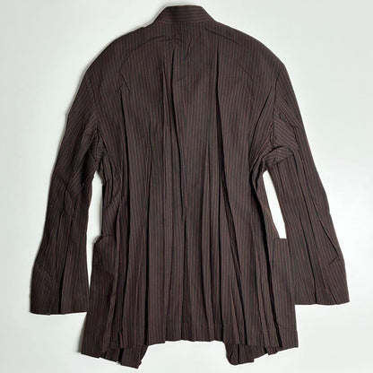 Issey Miyake 90s Archive Pleated Suit Set Brown Red Wool Japan Rare