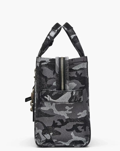 MARC JACOBS The Marc Camo Denim 2way Tote Bag Medium Signature Product Logo New