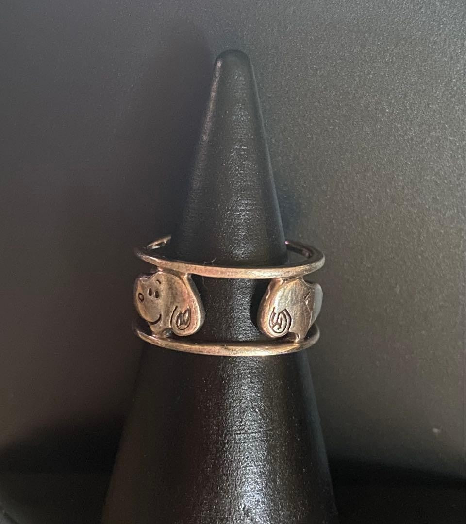 Snoopy Silver 925 Spinner Ring Size 9 Vintage Rare Character Band
