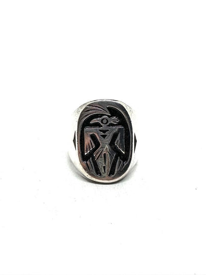 Vintage 925 silver ring with Thunderbird design.