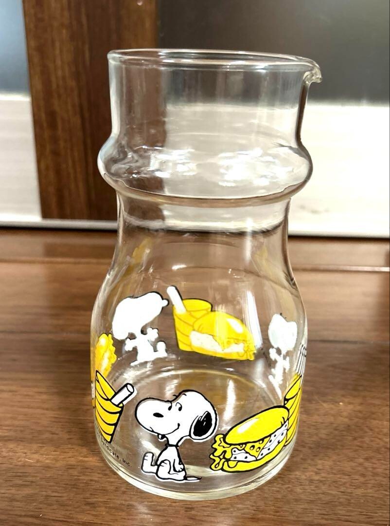 Vintage Snoopy Glass Pitcher