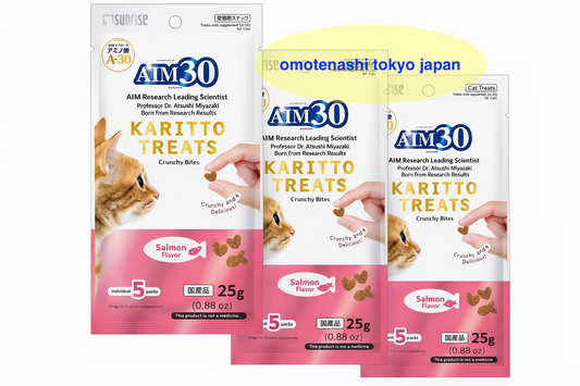 Marukan AIM30 Crispy Treats, salmon flavour, 5g x 5 bags x 3 sets. For cats