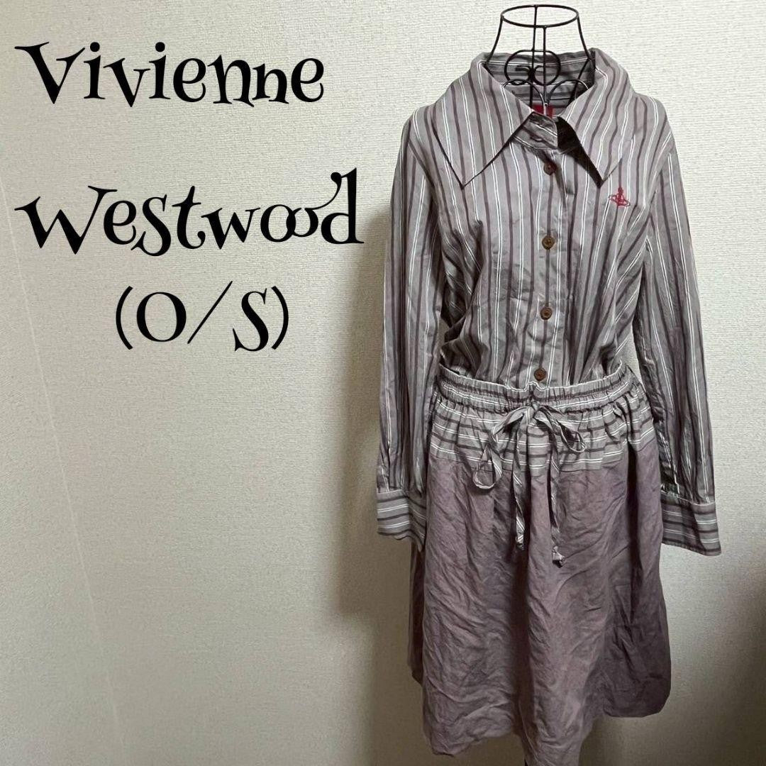 Vivienne Westwood Dress O/S Purple Striped Flare Long Sleeve A-Line