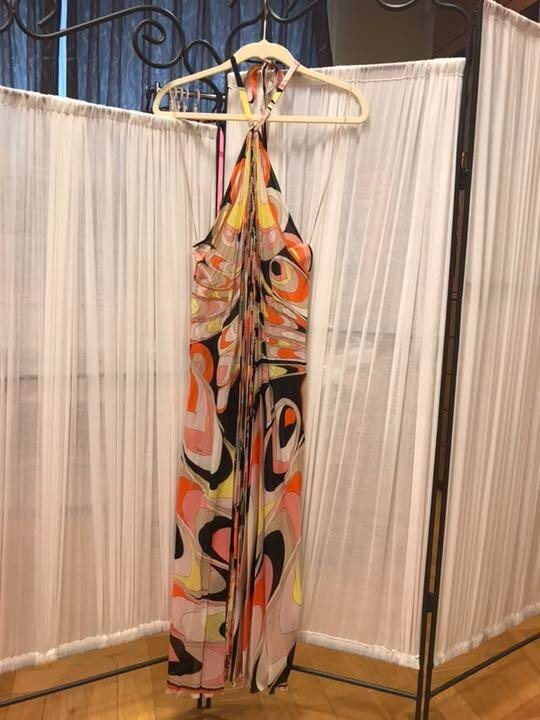 EMILIO PUCCI Halterneck Silk Pleated Dress M 2504 New