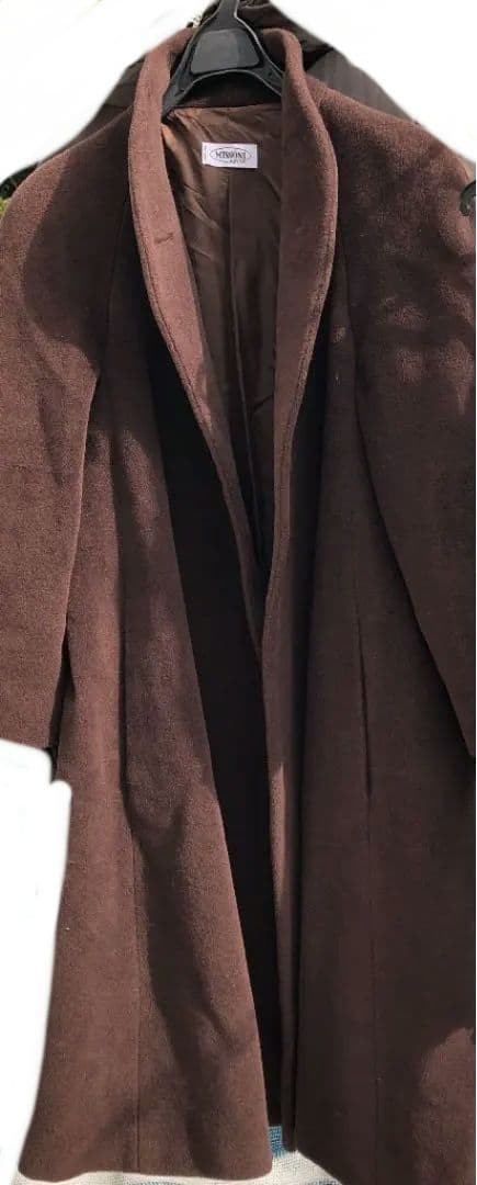 MISSONI DONNA Women XL Long Coat Cashmere Made In Italy Dark Brown Luxury Unique
