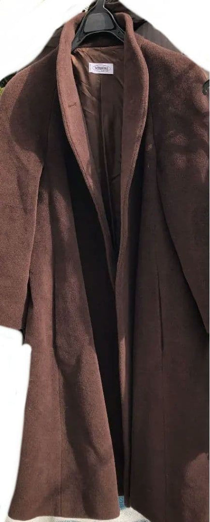 MISSONI DONNA Women XL Long Coat Cashmere Made In Italy Dark Brown Luxury Unique