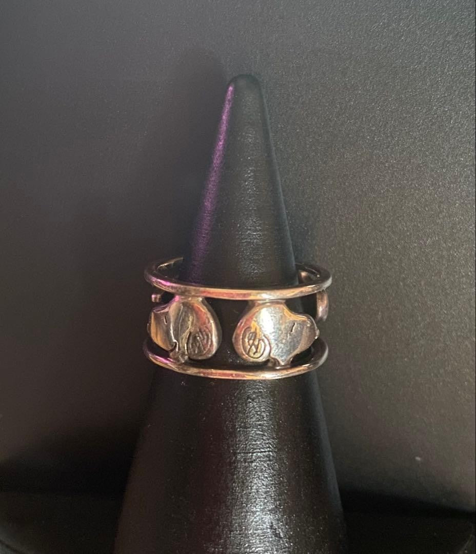 Snoopy Silver 925 Spinner Ring Size 9 Vintage Rare Character Band