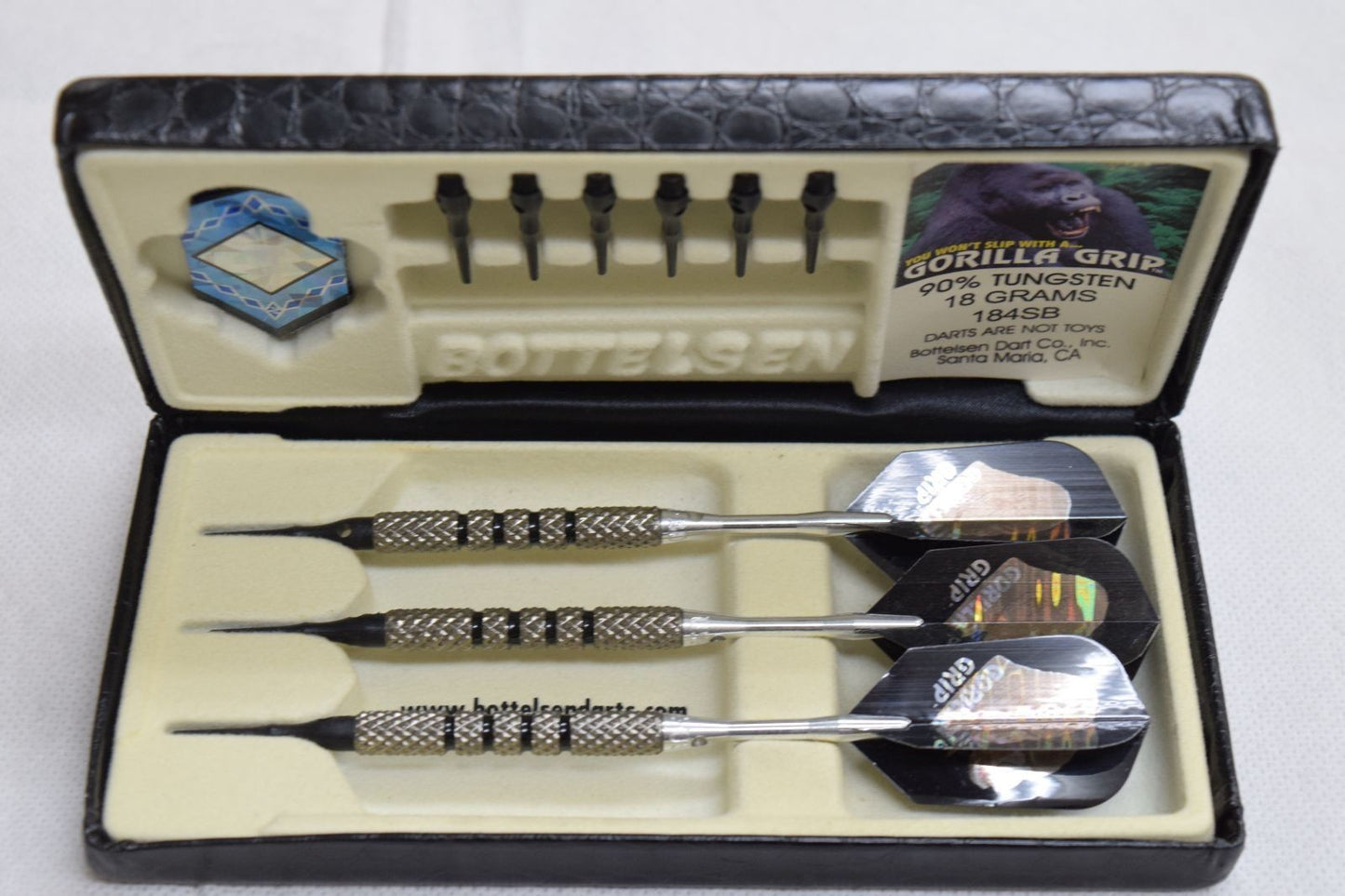 RARE Mint Bottelsen Gorilla Grip Soft Tip Darts 90% Tungsten 20g 209SBG Full Set