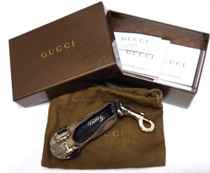GUCCI GG Leather Strap Shoes Key Holder Rare Bag charm Fashion Accessories F169