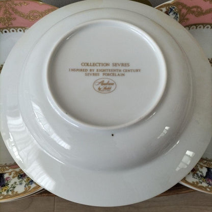 Andrea by Sadek Collection Sevres Blue Pink Deep Plate Soup Plate 21cm 5 Set