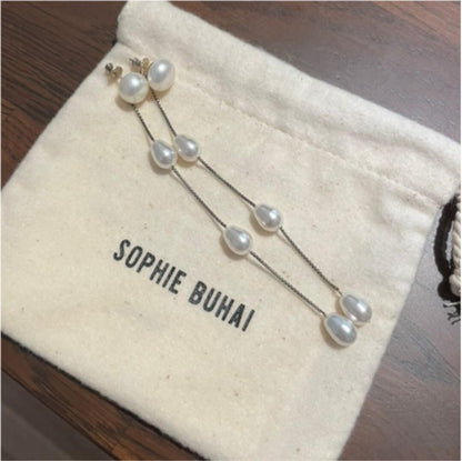 Sophie Buhai Medium Pearl Drop Earrings Women's Accessory w/storage bag Used
