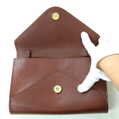 Ralph Lauren Leather Clutch Bag Red Brown Women Limited Edition Rare Model VHTF