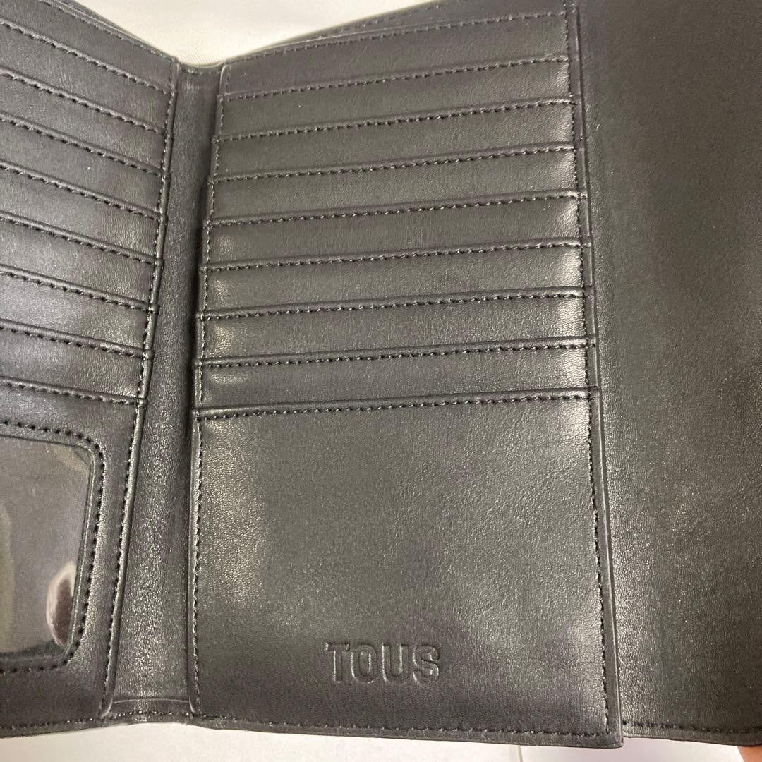 TOUS Logo Print Long Wallet Beige and Black Iconic logo print Spain brand Item