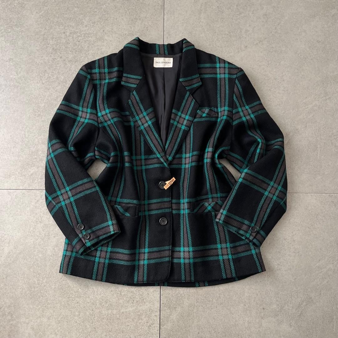 Vintage wool jacket Tartan check Formal Showa retro Vintage clothing