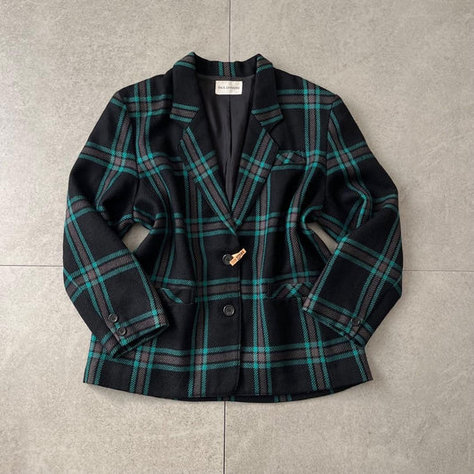 Vintage wool jacket Tartan check Formal Showa retro Vintage clothing