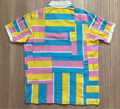 Bape Polo Shirt MEN Multi Patchwork Crazy Rainbow Excellent Used Size M