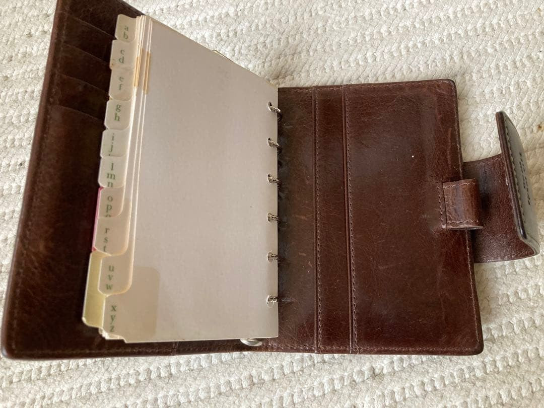Kate Spade Genuine Leather Planner with Ruler Refills, Brown