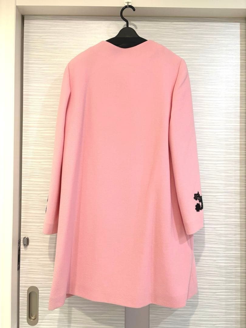 DOLCE & GABBANA Coat 11/12 Pink Embroidered Wool Women's Outerwear