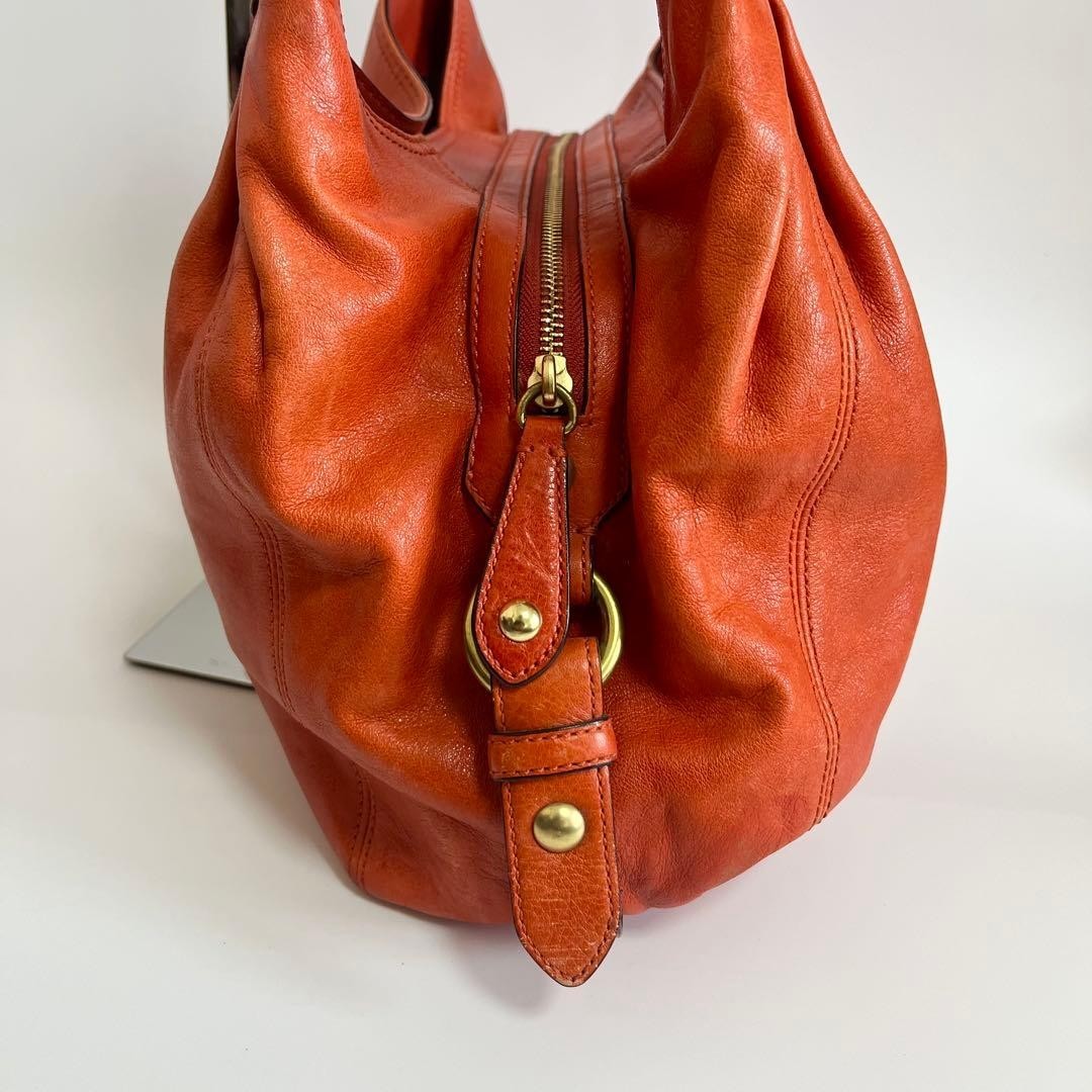 COACH Madison Leather Orange Shoulder Bag Y2K Rare Authentic Vintage