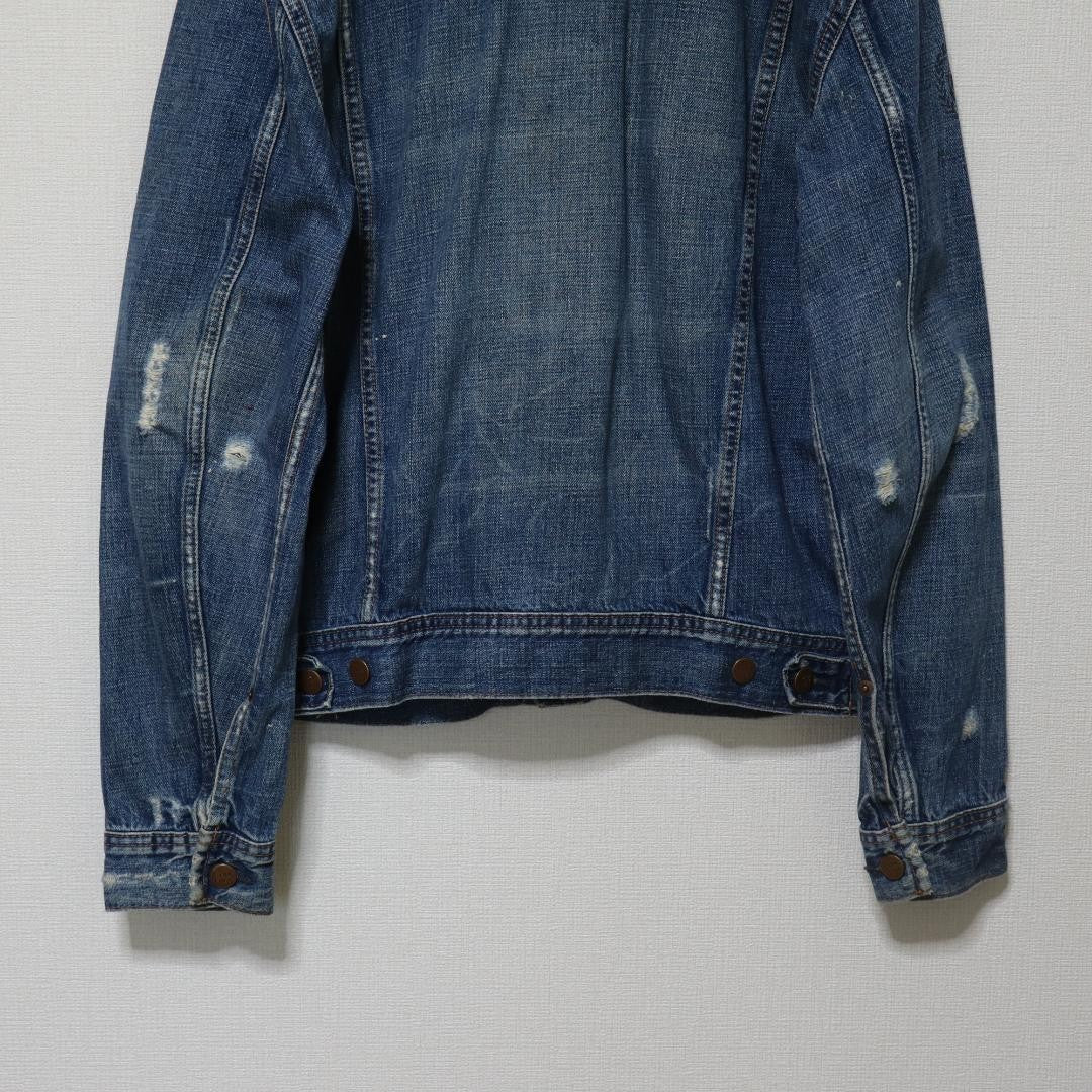 2000s EZRA FITCH Denim Jacket Distressed Turkey Made M