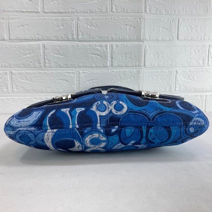 Excellent Condition COACH Poppy One Handle Bag Signature Blue