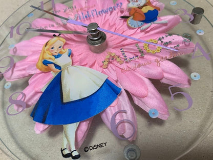Disney Alice's Adventures in Wonderland Wall Clock Pink Size Diameter 16.5cm