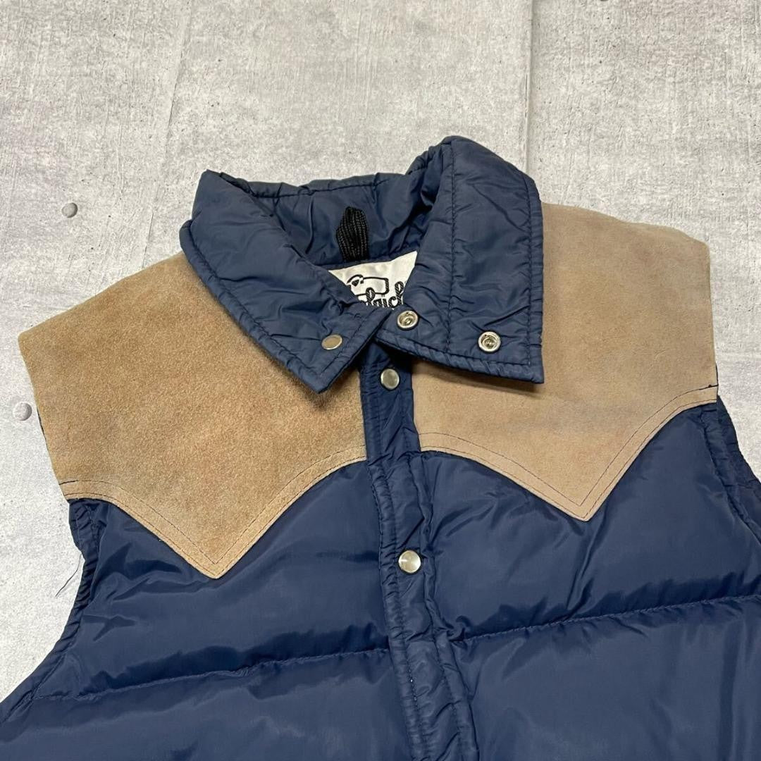 Woolrich Men jacket Vintage 70S Extreme Wool Rich Yaw Leather Down Vest Limited