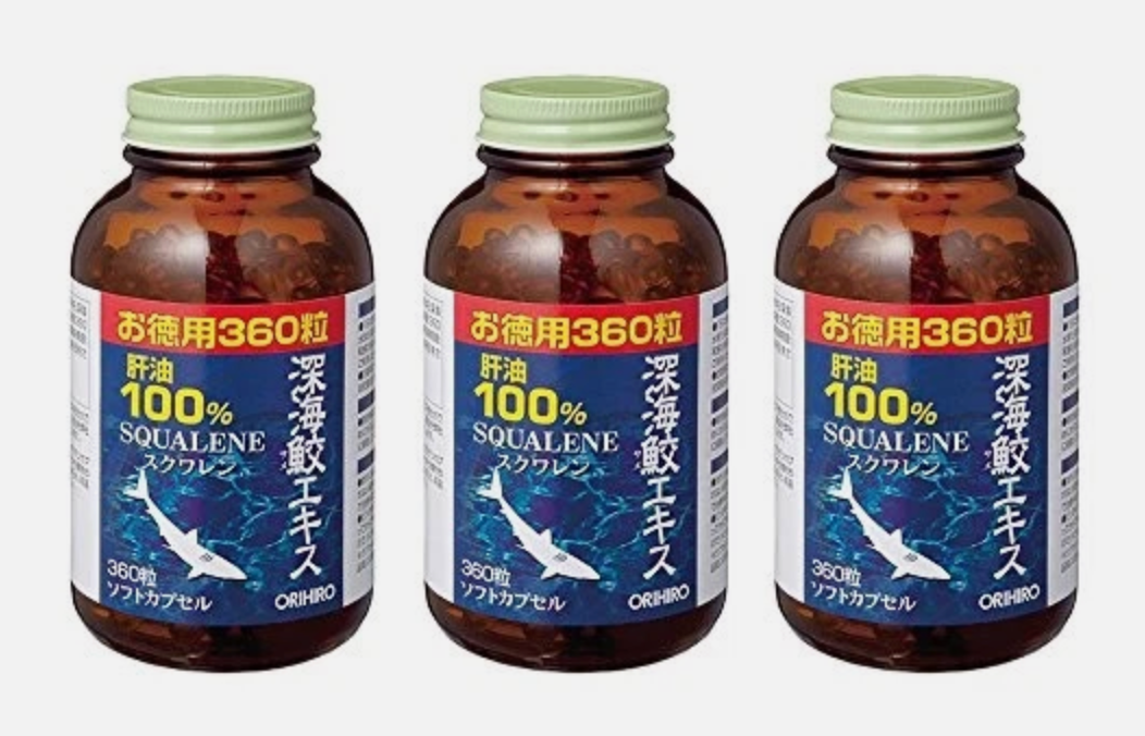 Orihiro Squalene Supplement Deep Sea Shark Extract 360 Capsules 3 Bottles Japan