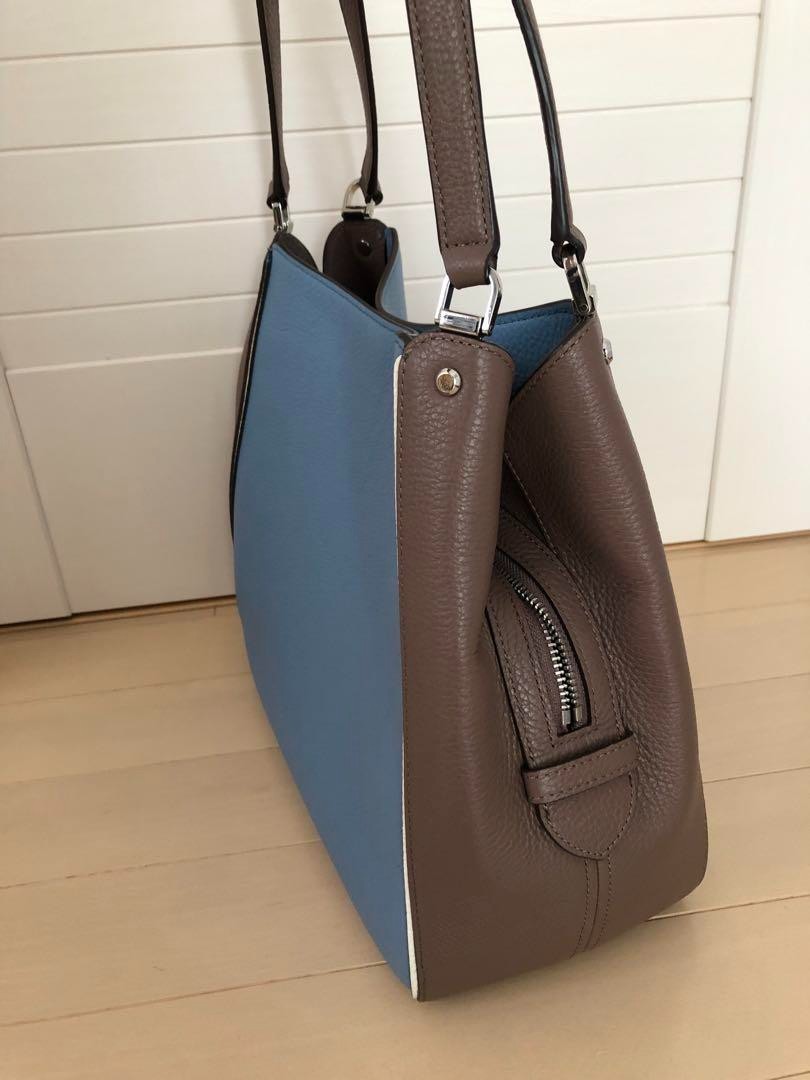 Kate Spade Layla Color Block Leather Shoulder Bag Near Mint Blue/Brown /Used