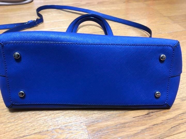 Kate Spade New York Leather Shoulder Bag, Blue, Solid Color, PXRU4471
