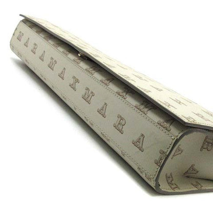 Max Mara Gram Monogram Leather 3-Way Shoulder Waist Bag Beige Women Authentic