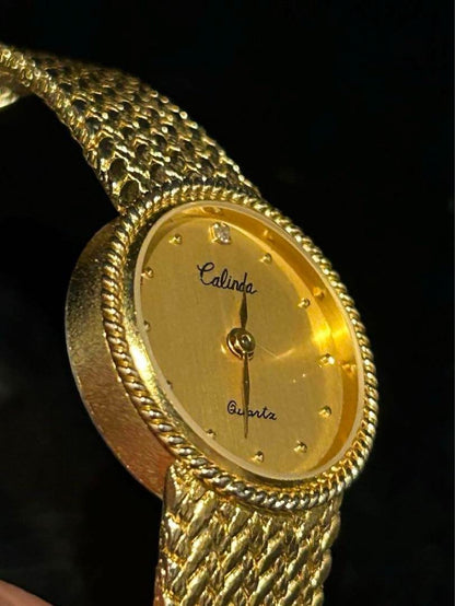 Calinda Analog Quartz Women Women'S Watch Gold Vintage 338636416