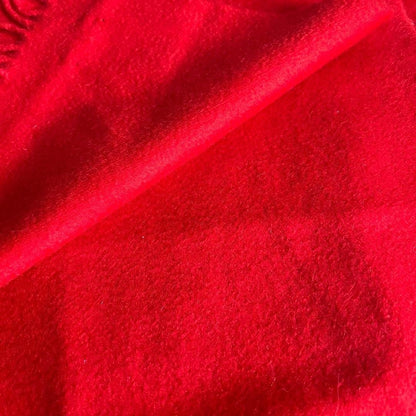 Drake's 100% Cashmere Scarf Red Scotland Used Fringed