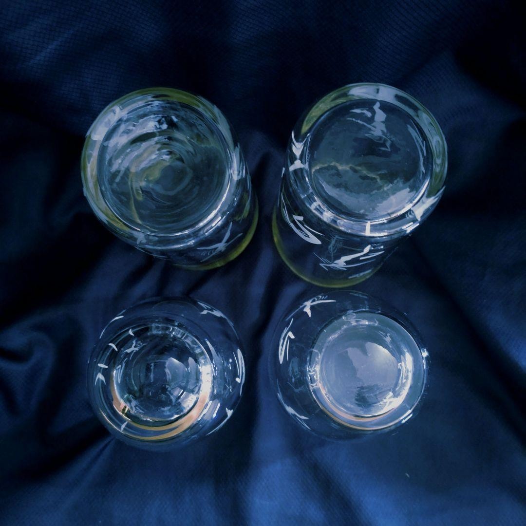 Showa Retro Morozov Brewery Rock Glass Tumbler Glass Novelty 4-Piece Set