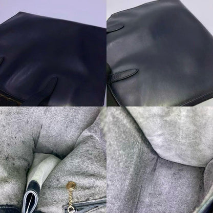 VINTAGE OLD Gucci Black Leather Handbag Business Bag