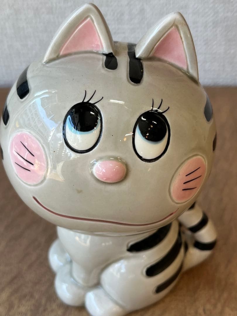Rune Naito Cat Piggy Bank Figurine Rare Color Retro Goods Antique Goods