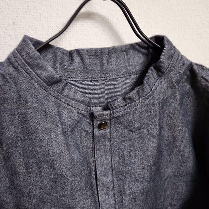 Vintage Denim Jacket Stand Collar Blue Outerwear Size Unknown