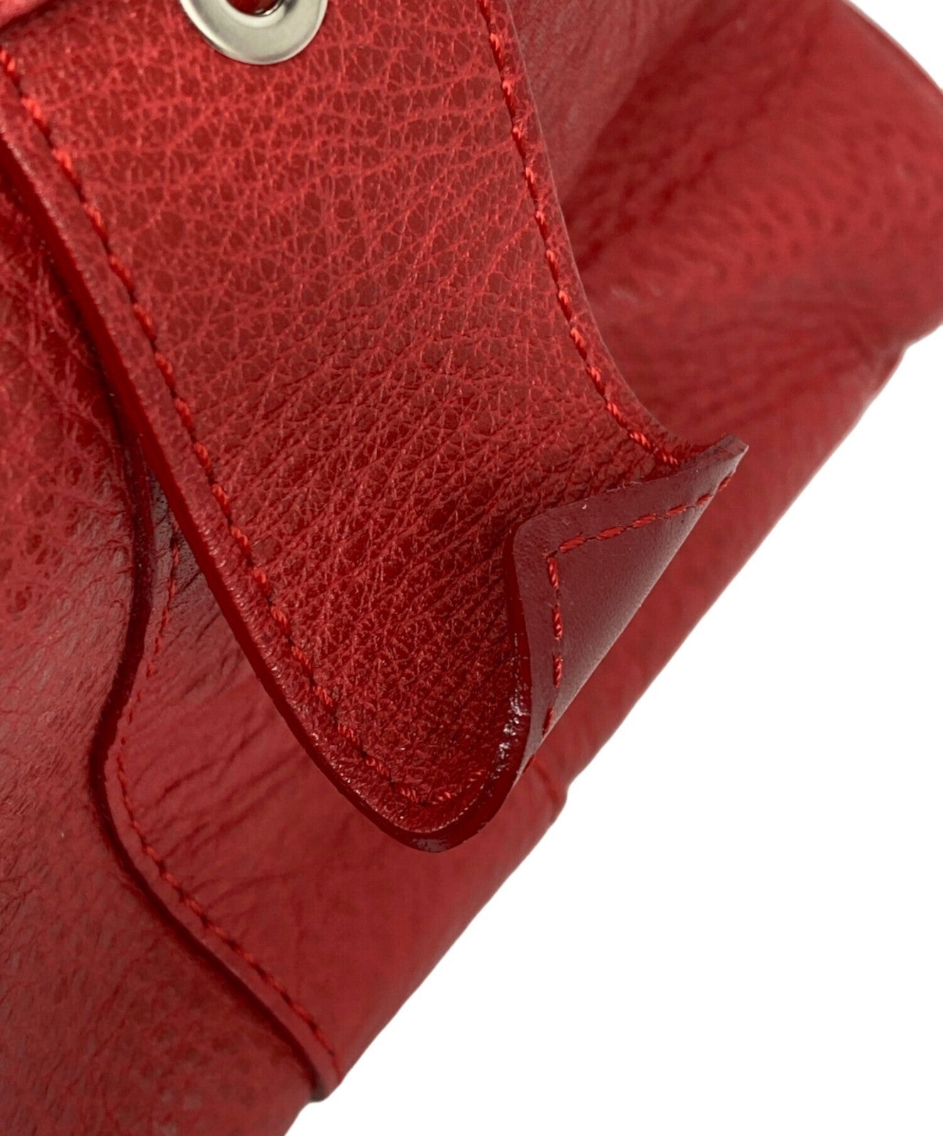 LONGCHAMP x KATE MOSS Leather Mini Boston Bag Red Hand Bag Womens Authentic