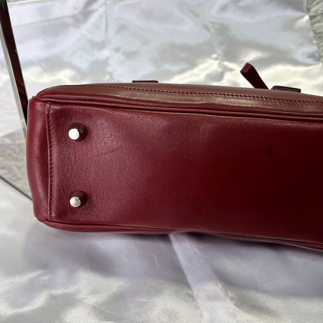COACH 9421 Vintage 2Way Shoulder Bag Leather Wine Red Handbag Authentic