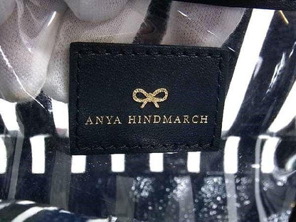 Anya Hindmarch Leather Tote Bag Navy Multicolor Women Used Authentic