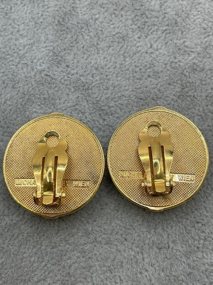 '- Michaela Frey Wien Rare Authentic Classic Earrings Gold Vintage Jewelry