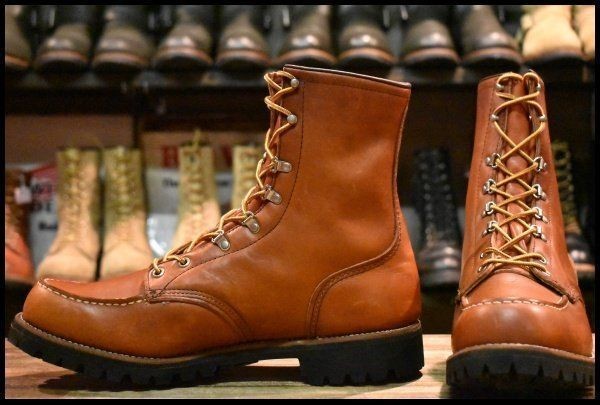 Red Wing 845 Vintage 12B Dog Tag Long Lace-Up Boots Oro Russet 9.5D Fit USA
