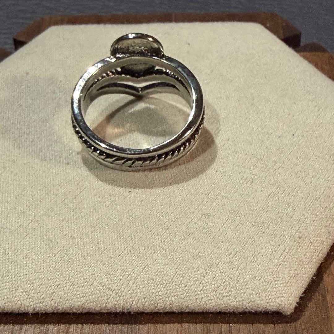 Turquoise ring for men, silver-tone, 10.5 street style.
