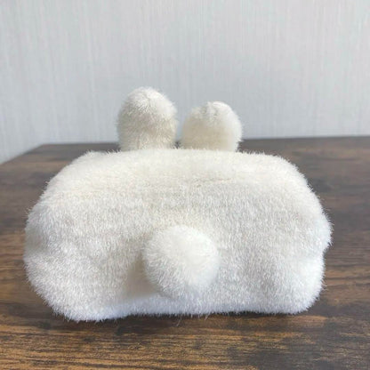 1990's fluffy rabbit pouch white fancy goods new