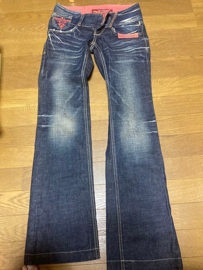 RED EYE Bootcut Denim Dark Blue Embroidery
