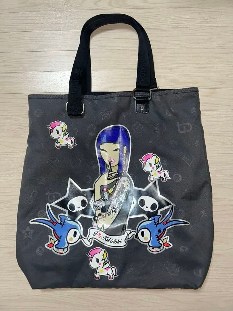 Rare Tokidoki x LeSportsac Tote Bag Sparkle Tales Black From Japan